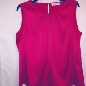 Calvin Klein Pleated Sleeveless Top, Large